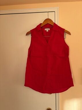 Kim Rogers Vibrant Red Sleeveless Blouse